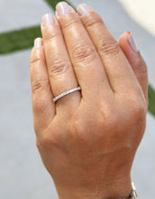 Load image into Gallery viewer, Round And Baguettes Cut CVD Diamond Band Minimalist Stackable Band Set In 14k Solid White Gold Anniversary Bridal Band Gift For Her 0.40cw