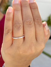 Load image into Gallery viewer, Round And Baguettes Cut CVD Diamond Band Minimalist Stackable Band Set In 14k Solid White Gold Anniversary Bridal Band Gift For Her 0.40cw