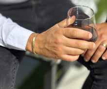 Load image into Gallery viewer, 14K or 18K Solid and Very Heavy White  Gold or Yellow Gold Or Rose Gold Men's Cuff Bangle 6mm Width Knife Cut Edges Design Brush Top Finish