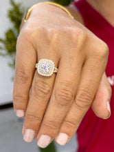 Load image into Gallery viewer, GIA Certified Natural Cushion And Round Cut Diamond Engagement Ring Double Halo Women's 14k Solid Yellow Gold Bridal Halo Wedding Ring 2.70ctw