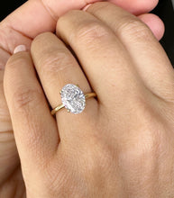 Load image into Gallery viewer, Elongated Oval Shape Moissanite 11x8mm Engagement Ring Solitaire Four Prong Set Bridal Wedding Ring Minimalist Design 14k Yellow Gold 4.00ct