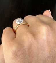Load image into Gallery viewer, Elongated Oval Shape Moissanite 11x8mm Engagement Ring Solitaire Four Prong Set Bridal Wedding Ring Minimalist Design 14k Yellow Gold 4.00ct