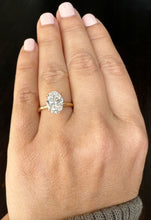 Load image into Gallery viewer, Elongated Oval Shape Moissanite 11x8mm Engagement Ring Solitaire Four Prong Set Bridal Wedding Ring Minimalist Design 14k Yellow Gold 4.00ct