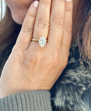 Load image into Gallery viewer, Elongated Oval Shape Moissanite 11x8mm Engagement Ring Solitaire Four Prong Set Bridal Wedding Ring Minimalist Design 14k Yellow Gold 4.00ct
