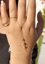 Load image into Gallery viewer, Finger Bracelet Moissanites Ring Bracelet Set In 14k Solid Yellow Gold Hand Chain Bracelet Marquee Shape Links Chain Bracelet Gift 0.65ctw