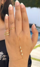 Load image into Gallery viewer, Finger Bracelet Moissanites Ring Bracelet Set In 14k Solid Yellow Gold Hand Chain Bracelet Marquee Shape Links Chain Bracelet Gift 0.65ctw