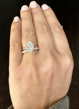 Load image into Gallery viewer, Oval cut Moissanite And Round Cut Natural Diamonds Sides Engagement Ring And Matching Band 14k Solid Yellow Gold Bridal Ring Solitaire 3.30