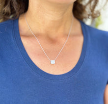 Load image into Gallery viewer, Women's 14k Solid White Gold Emerald Moissanite Bezel Solitaire Necklace And Chain, Pendant, Bridal, Wedding, Anniversary, 2.00ct