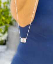 Load image into Gallery viewer, Women's 14k Solid White Gold Emerald Moissanite Bezel Solitaire Necklace And Chain, Pendant, Bridal, Wedding, Anniversary, 2.00ct