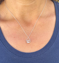 Load image into Gallery viewer, Women's 14k Solid White Gold Emerald Moissanite Bezel Solitaire Necklace And Chain, Pendant, Bridal, Wedding, Anniversary, 2.00ct