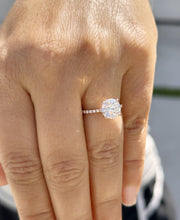 Load image into Gallery viewer, Round Cut Moissanite And Round Cut Natural Diamonds Sides Set In 14K Solid Rose Gold Engagement Ring Hidden Halo Style Bridal Ring 2.35ctw