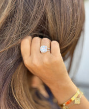 Load image into Gallery viewer, Cushion And Round Cut Diamond Engagement Ring IGI Certified 14k Solid White Gold Halo Wedding ring Split shank Bridal Ring 4.70ct G-VS2