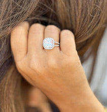 Load image into Gallery viewer, Cushion And Round Cut Diamond Engagement Ring IGI Certified 14k Solid White Gold Halo Wedding ring Split shank Bridal Ring 4.70ct G-VS2