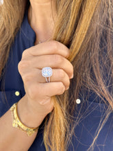 Load image into Gallery viewer, Cushion And Round Cut Diamond Engagement Ring IGI Certified 14k Solid White Gold Halo Wedding ring Split shank Bridal Ring 4.70ct G-VS2