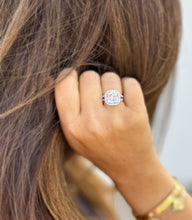 Load image into Gallery viewer, Cushion And Round Cut Diamond Engagement Ring IGI Certified 14k Solid White Gold Halo Wedding ring Split shank Bridal Ring 4.70ct G-VS2