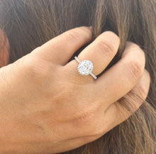 Load image into Gallery viewer, Oval Cut And Round Cut Sides IGI Certified 14k Solid White Gold Diamond Engagement Ring Halo Style Wedding Ring Women's Bridal Ring 2.50ctw