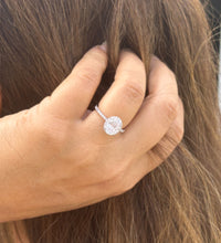 Load image into Gallery viewer, Oval Cut And Round Cut Sides IGI Certified 14k Solid White Gold Diamond Engagement Ring Halo Style Wedding Ring Women's Bridal Ring 2.50ctw