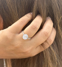 Load image into Gallery viewer, Oval Cut And Round Cut Sides IGI Certified 14k Solid White Gold Diamond Engagement Ring Halo Style Wedding Ring Women's Bridal Ring 2.50ctw