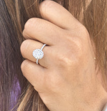 Load image into Gallery viewer, Oval Cut And Round Cut Sides IGI Certified 14k Solid White Gold Diamond Engagement Ring Halo Style Wedding Ring Women's Bridal Ring 2.50ctw