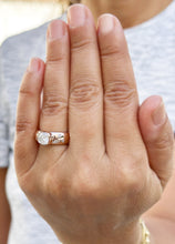 Load image into Gallery viewer, Round Cut Diamonds Semi Bezel Style Engagement Ring IGI Certified 14k Solid Heavy Rose Gold Wedding Ring Women's Bridal Ring 1.06ct F-VS2