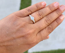 Load image into Gallery viewer, GIA Certified Round Cut Natural Diamond Engagement Ring Set In 14k Solid Yellow Gold Wedding Ring Prong Set Bridal Propose Ring 0.85ctw