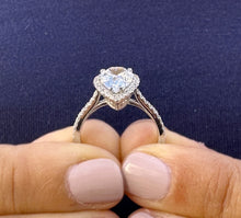 Load image into Gallery viewer, Pear Shape And Round Cut Diamonds Engagement Ring IGI Certified 14k Solid White Gold Halo Style Wedding Ring Filigre Design 2.50ctw F-VS2