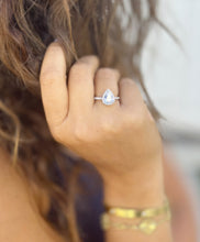 Load image into Gallery viewer, Pear Shape And Round Cut Diamonds Engagement Ring IGI Certified 14k Solid White Gold Halo Style Wedding Ring Filigre Design 2.50ctw F-VS2