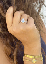 Load image into Gallery viewer, Pear Shape And Round Cut Diamonds Engagement Ring IGI Certified 14k Solid White Gold Halo Style Wedding Ring Filigre Design 2.50ctw F-VS2