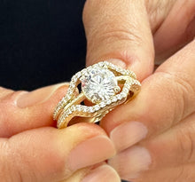 Load image into Gallery viewer, Round Cut Diamond Engagement Ring IGI Certified 14k Solid Yellow Gold Wedding Ring Prong Set Bridal Propose Ring Split Shank 2.50ctw F-VS2