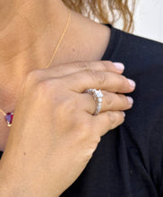 Load image into Gallery viewer, Princess And Round Cut Diamond Engagement Ring Antique Style IGI Certified 14k Solid White Gold Three Stone Style Wedding Ring 1.60ct F-VS2