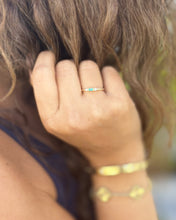 Load image into Gallery viewer, Emerald Cut Natural Green Emerald Ring And Side Natural Round Cut Diamonds 14K Solid Yellow Gold Minimalist Engagement Ring Gift 0.15ctw