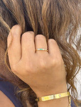 Load image into Gallery viewer, Emerald Cut Natural Green Emerald Ring And Side Natural Round Cut Diamonds 14K Solid Yellow Gold Minimalist Engagement Ring Gift 0.15ctw