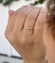 Load image into Gallery viewer, Emerald Cut Natural Green Emerald Ring And Side Natural Round Cut Diamonds 14K Solid Yellow Gold Minimalist Engagement Ring Gift 0.15ctw