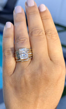 Load image into Gallery viewer, Radiant Cut And Round Cut Diamond Sides Engagement Ring And Two Matching Bands IGI Certified 14k Solid Yellow Gold Wedding Set 6.00ctw F-VS2