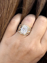 Load image into Gallery viewer, Radiant Cut And Round Cut Diamond Sides Engagement Ring And Two Matching Bands IGI Certified 14k Solid Yellow Gold Wedding Set 6.00ctw F-VS2