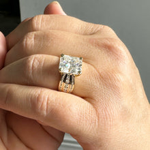 Load image into Gallery viewer, Radiant Cut Center And Round Cut Diamond Sides Engagement Ring IGI Certified 14k Solid And Heaby Yellow Gold Wedding Ring 5.00ctw G-VS2