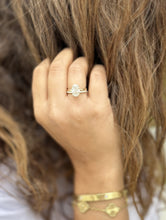 Load image into Gallery viewer, Oval Cut Diamond Engagement Ring And Matching Band Solitaire Ring IGI Certified 14k Solid Yellow Gold Bridal Ring Wedding Ring 3.30ctw F-VS2