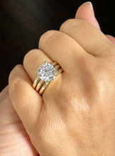 Load image into Gallery viewer, Round Diamond Engagement Ring Solitaire Prong Set Wedding Ring IGI Certified 14k Solid And Heavy Yellow Gold Bridal ring Triple Shank 4.00ct