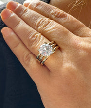 Load image into Gallery viewer, Round Diamond Engagement Ring Solitaire Prong Set Wedding Ring IGI Certified 14k Solid And Heavy Yellow Gold Bridal ring Triple Shank 4.00ct