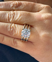 Load image into Gallery viewer, Round Diamond Engagement Ring Solitaire Prong Set Wedding Ring IGI Certified 14k Solid And Heavy Yellow Gold Bridal ring Triple Shank 4.00ct