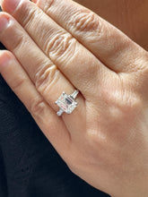 Load image into Gallery viewer, Emerald And Baguettes Cut Diamond Engagement Ring IGI Certified 14k Solid White Gold Bridal Ring Prong Set Propose Wedding Ring 2.40ct F-VS2