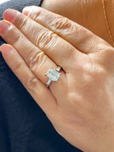 Load image into Gallery viewer, Emerald And Baguettes Cut Diamond Engagement Ring IGI Certified 14k Solid White Gold Bridal Ring Prong Set Propose Wedding Ring 2.40ct F-VS2