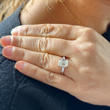 Load image into Gallery viewer, Emerald And Baguettes Cut Diamond Engagement Ring IGI Certified 14k Solid White Gold Bridal Ring Prong Set Propose Wedding Ring 2.40ct F-VS2