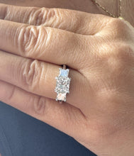 Load image into Gallery viewer, Princess Cut Engagement Ring Wedding Bridal Anniversary Three Stone Style IGI Certified 14k Solid White Gold Wedding Ring 3.00ctw F-VS2