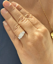 Load image into Gallery viewer, Princess Cut Engagement Ring Wedding Bridal Anniversary Three Stone Style IGI Certified 14k Solid White Gold Wedding Ring 3.00ctw F-VS2