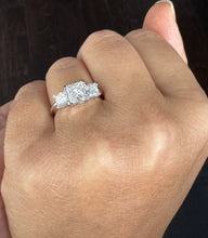 Load image into Gallery viewer, Princess Cut Engagement Ring Wedding Bridal Anniversary Three Stone Style IGI Certified 14k Solid White Gold Wedding Ring 3.00ctw F-VS2
