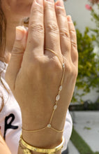 Load image into Gallery viewer, Finger Bracelet CVD Diamond Ring Bracelet 14k Solid White Gold Hand Chain Diamond Bracelet Chain Diamond Bracelet Marquee Shape Links 0.85ct