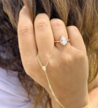 Load image into Gallery viewer, Pear Shape And Round Cut Diamonds Engagement Ring IGI Certified 14k Solid Rose Gold Halo Style Wedding Ring Filigre Design 1.70ctw F-VS2