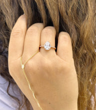 Load image into Gallery viewer, GIA Certified Pear Shape And Round Cut Sides Diamonds Engagement Ring 14k Solid Rose Gold Halo Style Wedding Ring Filigre Design 1.70ctw