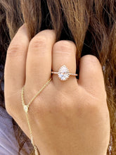 Load image into Gallery viewer, Pear Shape And Round Cut Diamonds Engagement Ring IGI Certified 14k Solid Rose Gold Halo Style Wedding Ring Filigre Design 1.70ctw F-VS2